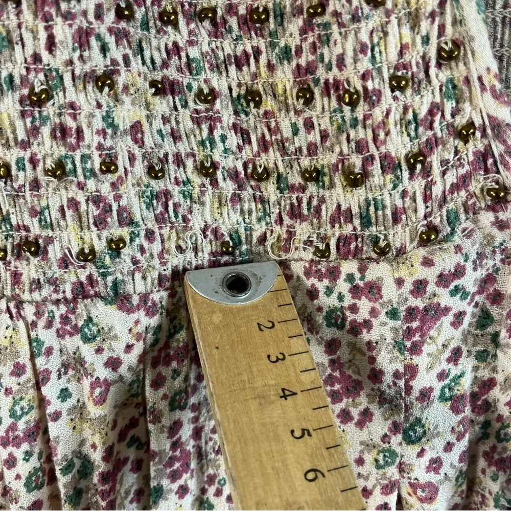 Free People Kadence Robe Duster Womens S / P Beige Bead Hippie Boho **READ**